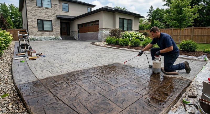 Driveway Concrete Staining in Frisco, TX