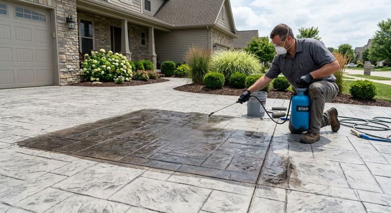 Driveway Concrete Staining in Dallas, TX